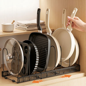 Expandable Pots & Pans Organiser | Kitchen Cabinet Cookware Rack