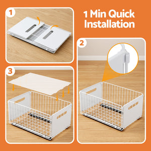 Pull-Out Cabinet Drawers | 4 Pack | Foldable Slide Out Organisers