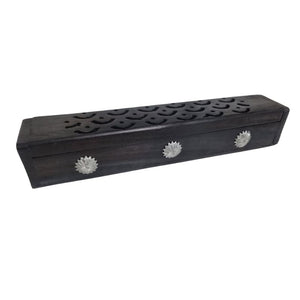 Black Wooden Incense Burner Box | 30cm