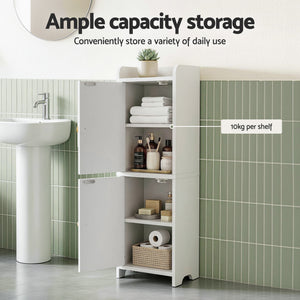 Artiss 2x Bathroom Storage Cabinet 2-Tier Slim Toilet Organizer Adjustable White