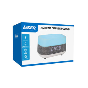 Laser Clock Radio | Bluetooth Speaker | Ambient Light & Diffuser