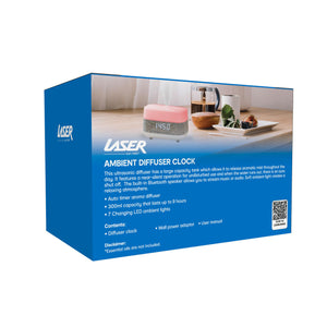 Laser Clock Radio | Bluetooth Speaker | Ambient Light & Diffuser