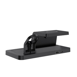 Laser 3-in-1 Charging Station | Wireless Charger + Alarm Clock | Black