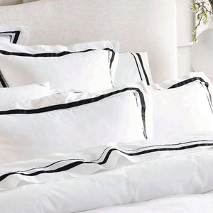 Cloud Quilt Cover Set | 1000 TC Egyptian Cotton | White & Charcoal | Queen Size