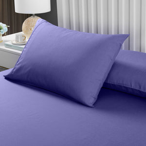 2000TC 3 Piece Fitted Sheet Set | Bamboo Cooling | King | Royal Blue & Pillowcase
