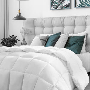 Casa Decor Silk Touch Quilt | 360GSM | All Seasons | Antibacterial | Hypoallergenic | Single | White
