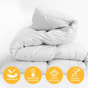 Casa Decor Silk Touch Quilt | 360GSM | All Seasons | Antibacterial | Hypoallergenic | Single | White