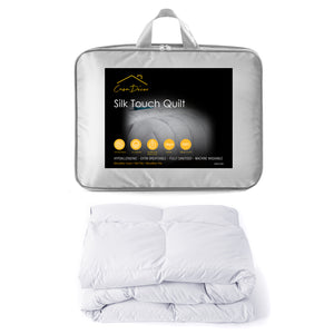 Casa Decor Silk Touch Quilt | 360GSM | All Seasons | Antibacterial | Hypoallergenic | Double | White