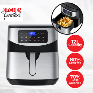Kitchen Couture 12 Litre Air Fryer | Multifunctional | LCD One Touch Display | Silver