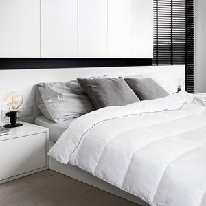 Royal Comfort Bamboo Blend Quilt 250GSM Luxury Duvet 100% Cotton Cover - Double - White