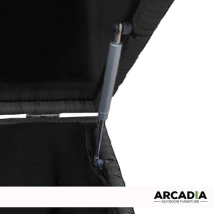 Arcadia Furniture Outdoor Rattan Storage Box | Garden Toy & Tools Shed | UV Resistant | Black