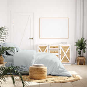 Balmain 1000 Thread Count Hotel Grade Bamboo Cotton Quilt Cover & Pillowcases Set | King - Cool Grey