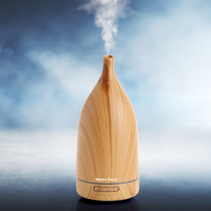 Decor Aroma Diffuser | 100ml Ultrasonic Humidifier | Purifier | 3 Pack Oils | Light Wood