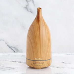 Decor Aroma Diffuser | 100ml Ultrasonic Humidifier | Purifier | 3 Pack Oils | Light Wood