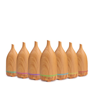 Decor Aroma Diffuser | 100ml Ultrasonic Humidifier | Purifier | 3 Pack Oils | Light Wood