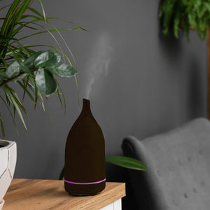 Decor Aroma Diffuser | 100ml | Ultrasonic Humidifier | Purifier | 3-Pack Oils | Dark Wood