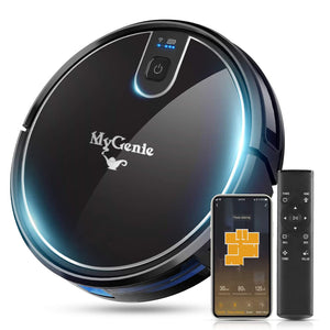 MyGenie XSonic Wifi Pro Robotic Vacuum Cleaner | Carpet Wet & Dry Mopping | Black