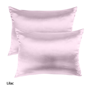 Mulberry Soft Silk Hypoallergenic Pillowcase Twin Pack | 51 x 76cm | Lilac