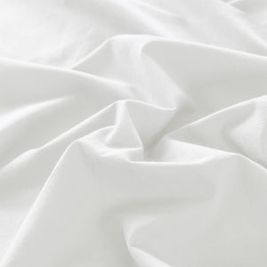 Vintage Washed 100% Cotton Sheet Set | Fitted & Flat Sheets | Pillowcases | Queen | White