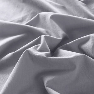 Vintage Washed 100% Cotton Quilt Cover Set | Ultra Soft Bedding | King - Grey