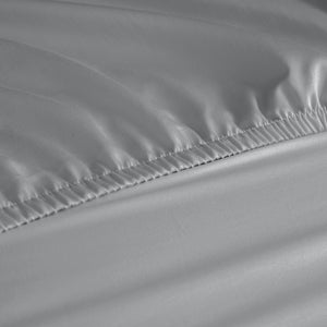 1200 Thread Count Fitted Sheet | Cotton Blend | Ultra Soft Bedding | King | Light Grey