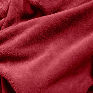 Snug Hoodie Nightwear | Super Soft Reversible Coral Fleece 750GSM | Red