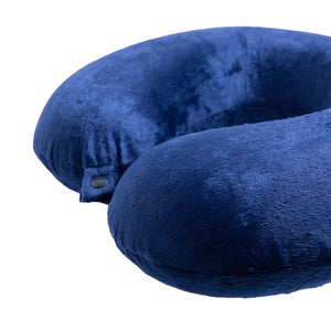 Decor Memory Foam Travel Neck Pillow | Clip Cushion Support | Soft | Blue