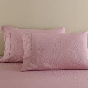 Flax Linen Blend Sheet Set | Luxury Breathable Ultra Soft Bedding | King | Mauve