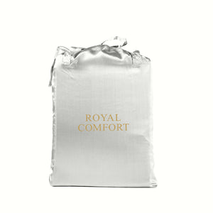 Satin Sheet Set | 3 Piece Fitted Sheet & Pillowcase | Soft | King | Silver