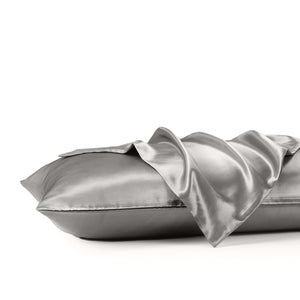 Satin Sheet Set | 3 Piece | Fitted Sheet | Pillowcase | Soft | King | Charcoal
