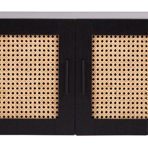 Casa Decor Tulum Rattan Entertainment Unit | TV Stand Cabinet | Storage | Black