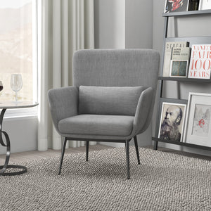 Casa Decor Cora Accent Chair | Occasional Fabric | Luxury Upholstered | Light Grey