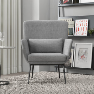 Casa Decor Cora Accent Chair | Occasional Fabric | Luxury Upholstered | Light Grey