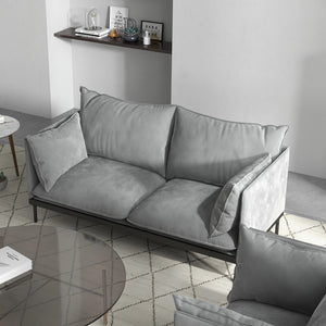 Casa Decor Camilla Luxury Upholstered Fabric | 2 Seater Sofa | Light Grey
