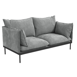 Casa Decor Camilla Luxury Upholstered Fabric | 2 Seater Sofa | Light Grey