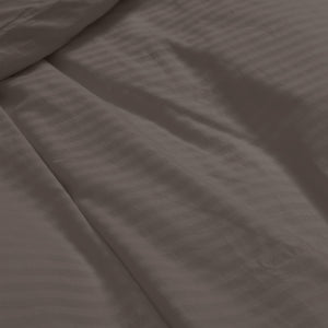 Kensington 1200 Thread Count 100% Cotton Stripe Quilt Cover Set | King | Charcoal
