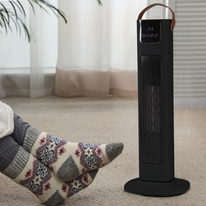 Pursonic Electric Ceramic Tower Heater | Portable | Oscillating | Remote Control | Black