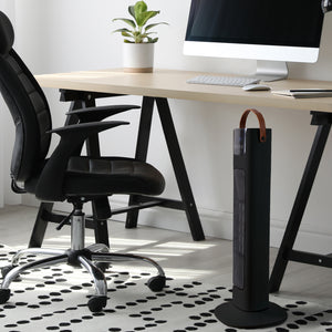 Pursonic Electric Ceramic Tower Heater | Portable | Oscillating | Remote Control | Black
