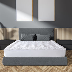 1200GSM Deluxe 7-Zone Mattress Topper | Luxury Gusset | Breathable | Single | White