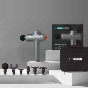 FitSmart LED Touch Screen POWER-X Vibration Therapy Device | Massage Gun | Grey