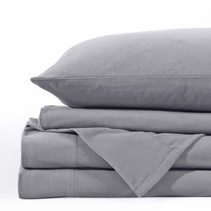 Polar Fleece Flannel Sheet Set | Ultra Soft Plush Cozy | Single | Grey