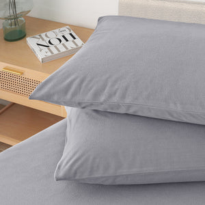 Polar Fleece Flannel Sheet Set | Ultra Soft Plush Cozy | Single | Grey