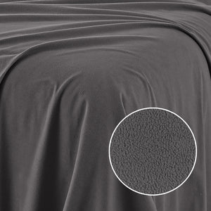 Polar Fleece Flannel Sheet Set | Ultra Soft Plush Cozy | Single | Charcoal