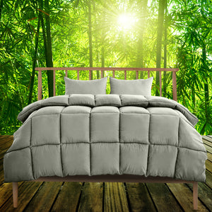 350GSM Charcoal Bamboo Quilt | Luxury Bedding | Duvet | All Seasons | Single | Charcoal