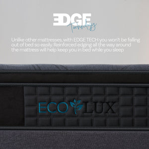 Eco Lux Euro Top 7-Zone Pocket Spring Mattress | Plush Edge Support | Medium Firm | King Single