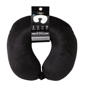 Decor Memory Foam Travel Neck Pillow | Clip Cushion Support | Soft | Black