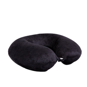 Decor Memory Foam Travel Neck Pillow | Clip Cushion Support | Soft | Black