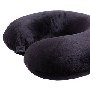 Decor Memory Foam Travel Neck Pillow | Clip Cushion Support | Soft | Black