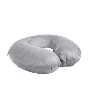 Decor Memory Foam Travel Neck Pillow | Clip Cushion Support | Soft | Grey