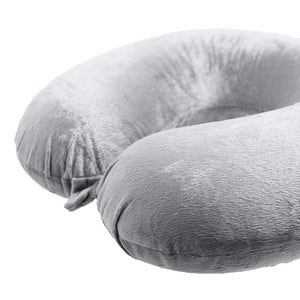 Decor Memory Foam Travel Neck Pillow | Clip Cushion Support | Soft | Grey